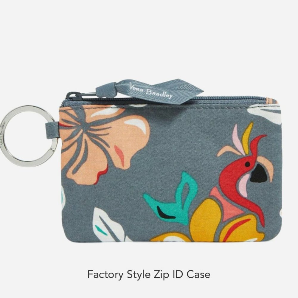 Vera Bradley Signature Cotton Zip ID Case Coastal Paradise NWT DISCONTINUED